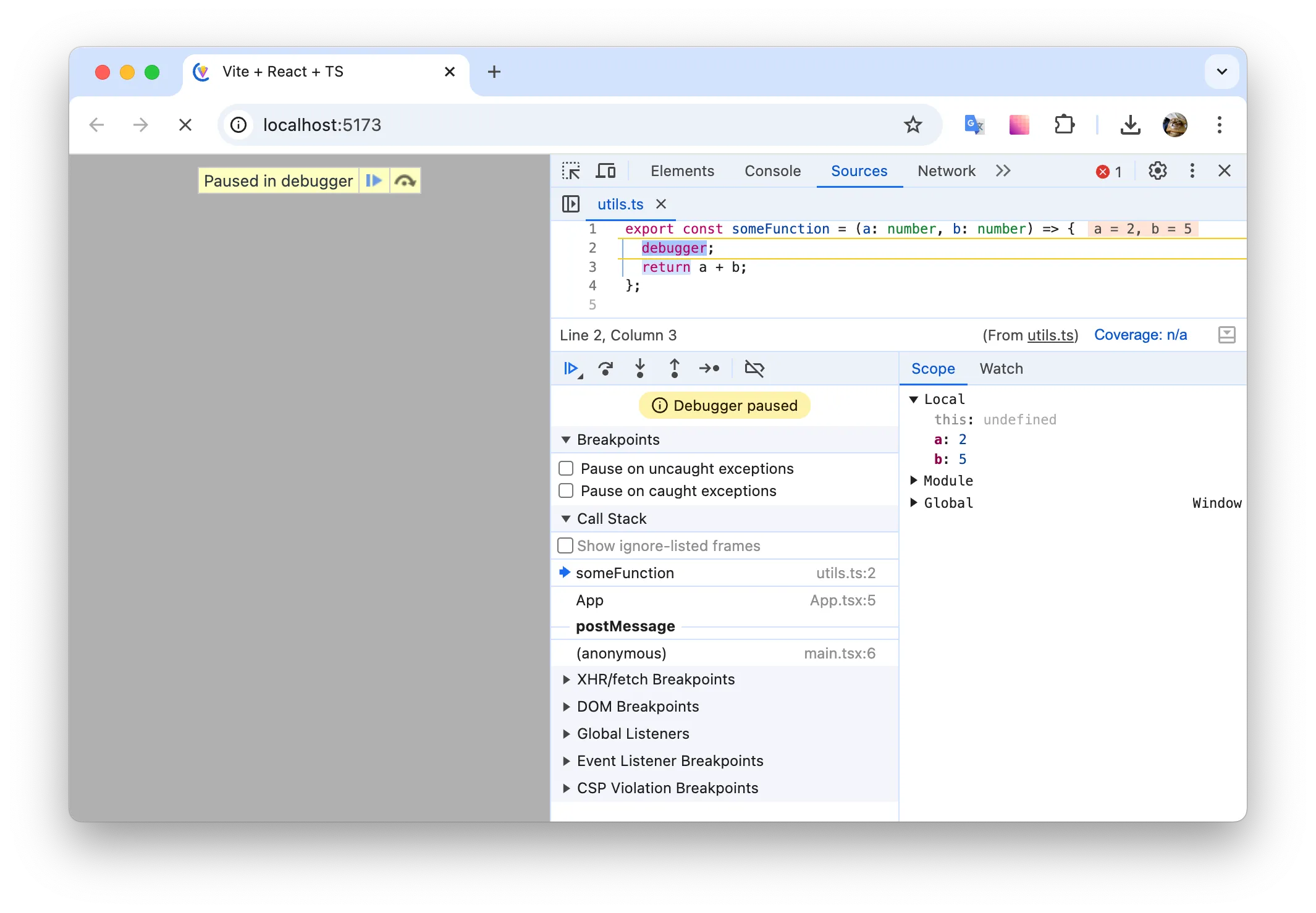 Использование debugger